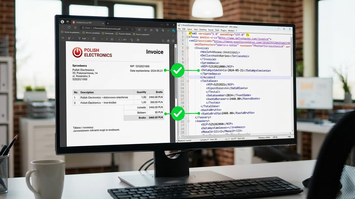 Walidacja KSeF: Jak automatycznie sprawdzić zgodność PDF (Wizualizacja) z XML?